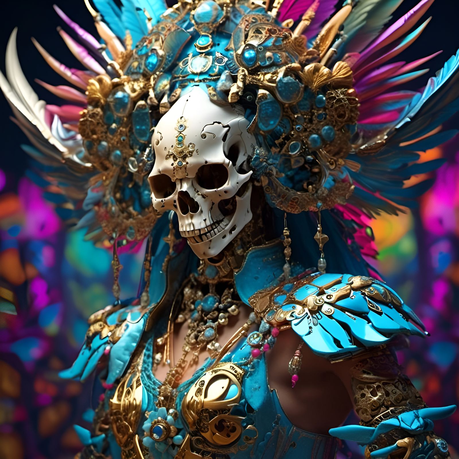 Cybernetic Steamfunk Disco Dancer in Hyperdetail