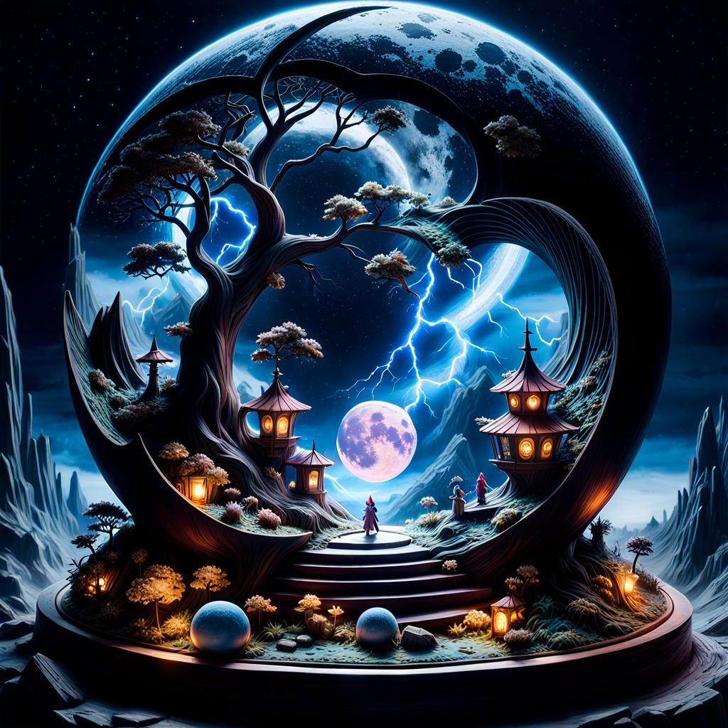 Mystic Pokemon Carved with Fantasy World