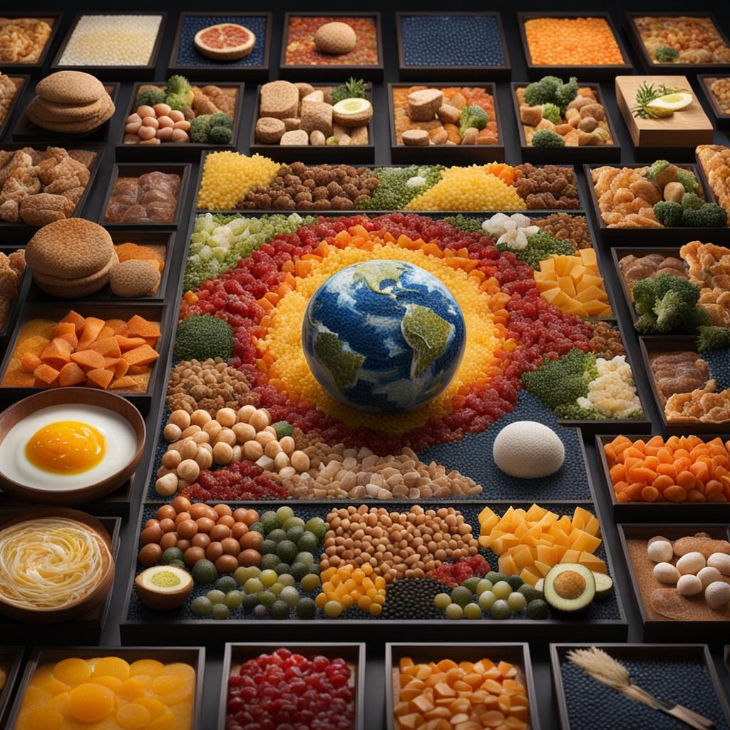 Food Mosaic Diorama of the Universe