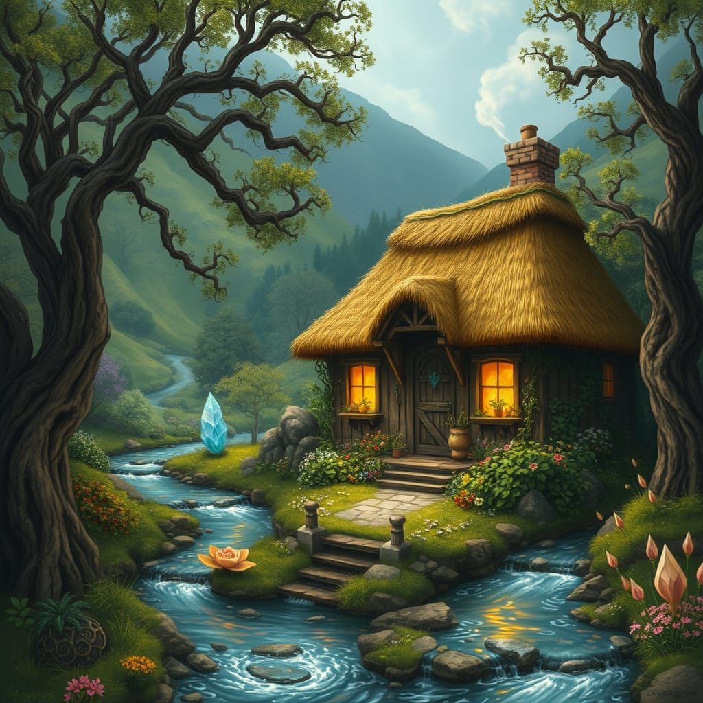 Whimsical Cottage in a Mystical Valley