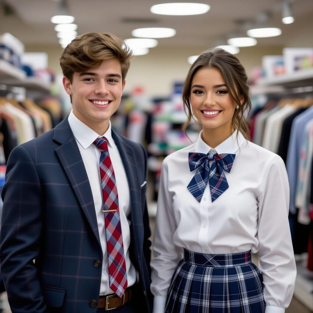 Couple Shops for Fashion in a Clothing Store