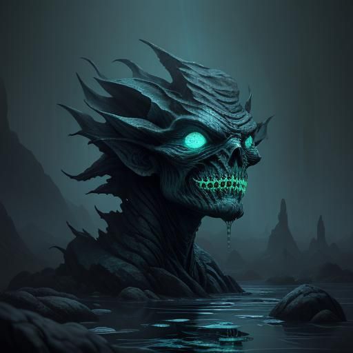 Ominous Liquid Creature in Dark Fantasy Style