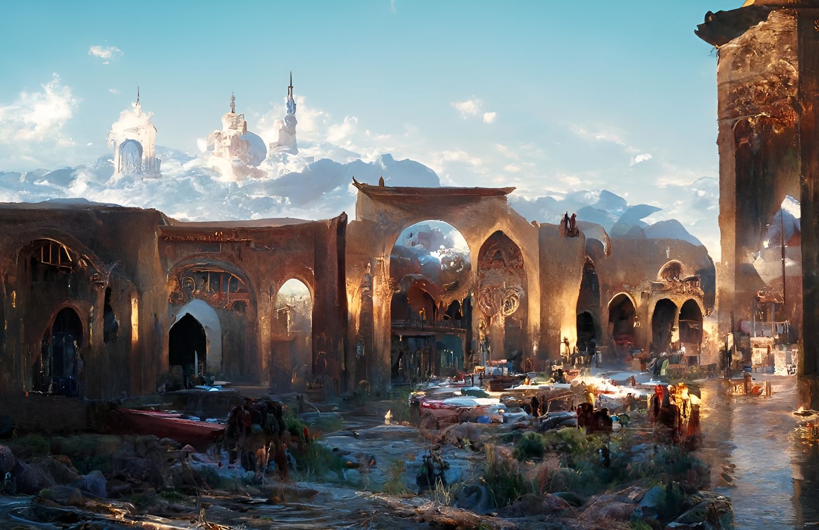 Enchanted Arabian Village at Night: Hyperrealistic Digital A...