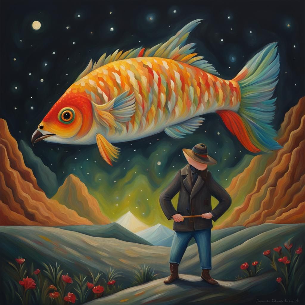 Cute Folk Art Illustration in Pastel Impasto Style