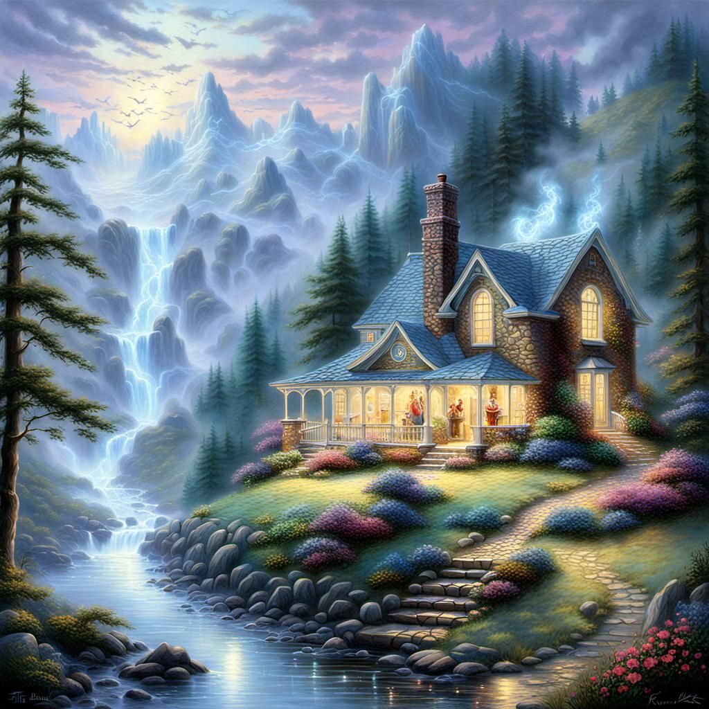 Ethereal Elders in a Misty, Hyperdetailed Fantasy