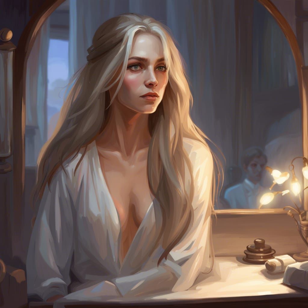 Twilight Portrait of a Fair-Haired Girl