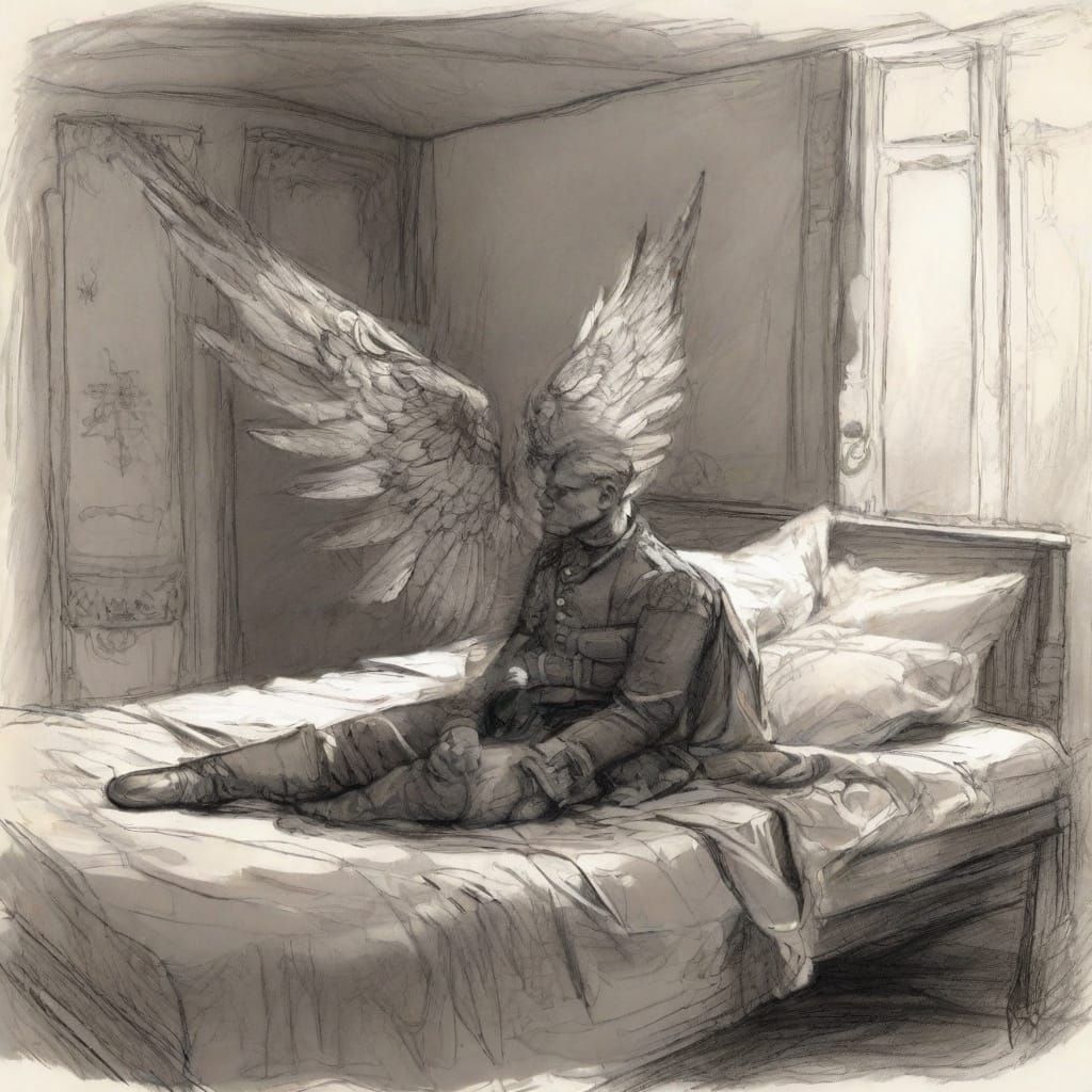 Winged Soldier Rests: Corot-Style Matte Painting
