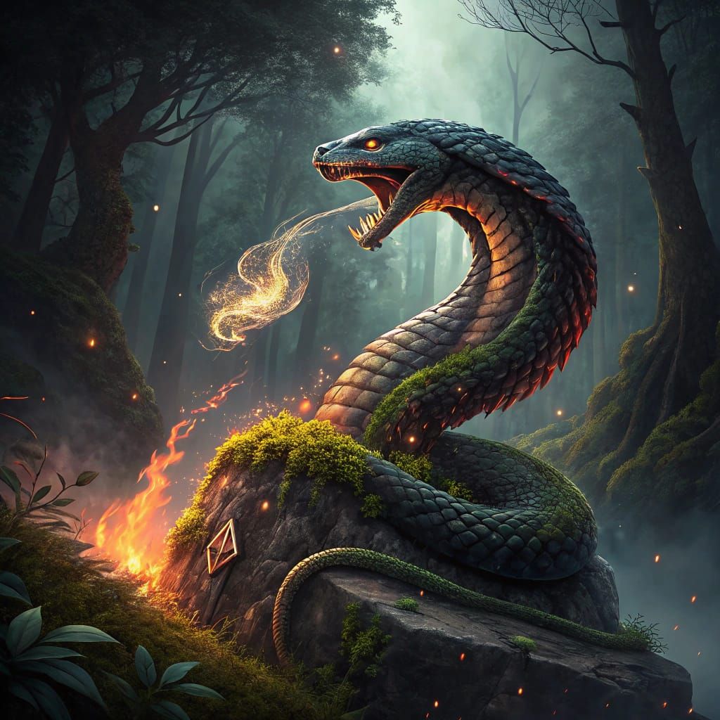 Cyberpunk Serpent Ignites the Night