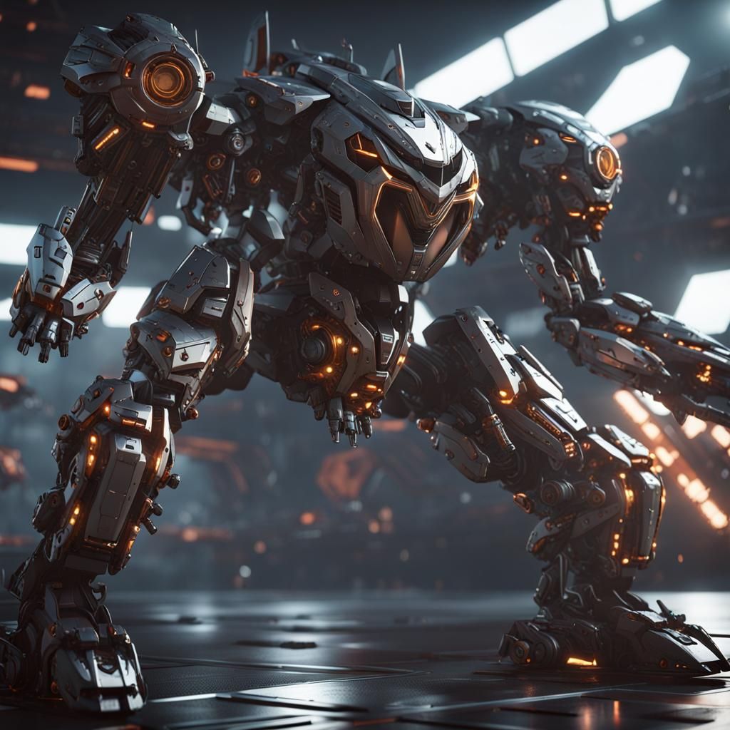 Futuristic Champion Mech Fighter in 8K