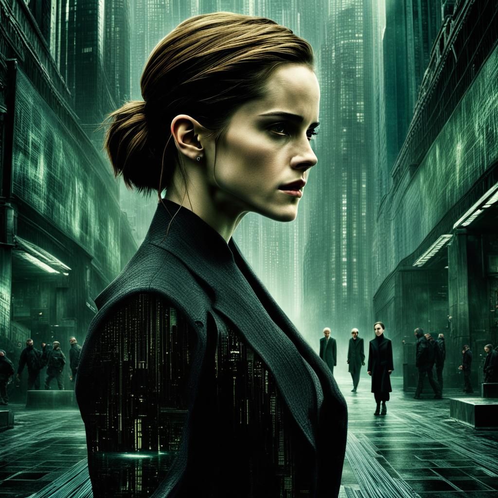 Emma Watson as Trinity in the Matrix