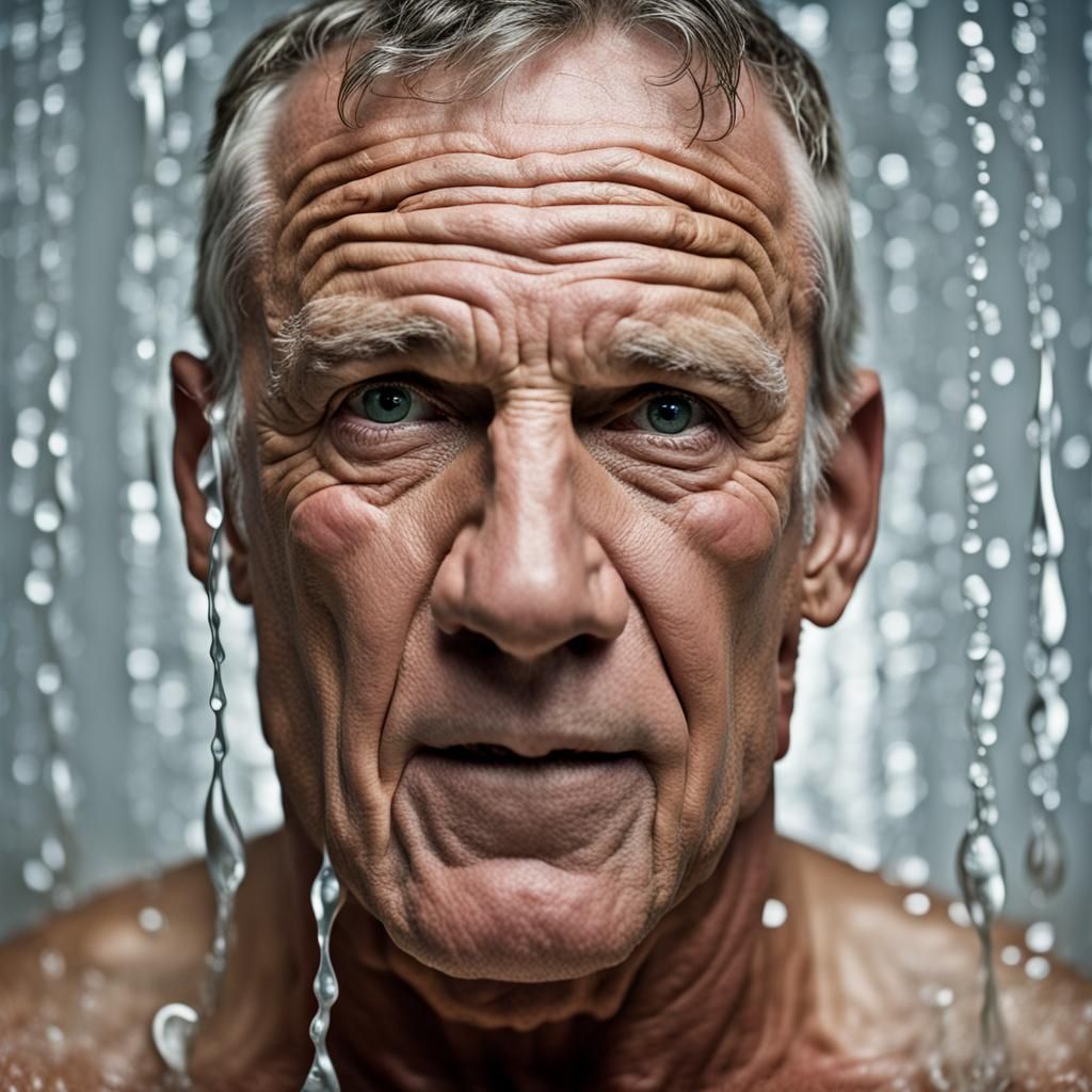 Rugby Player Portrait in Shower, Professional Photography St...