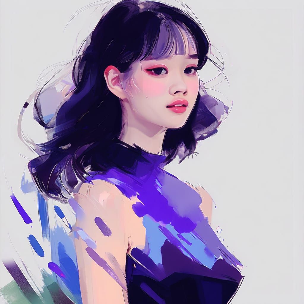 Ornate High-Fantasy Dress with Abyssal Tendrils, Watercolor ...