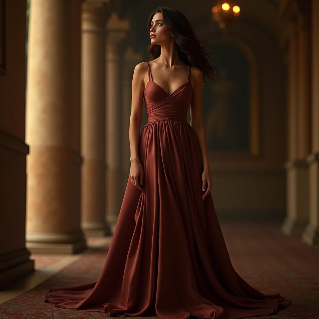 High Fashion Model in Silk Gown: Digital Matte Painting