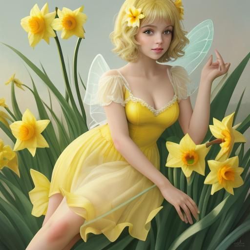 Daffodil Fairy: An Enchanting AI Art Creation