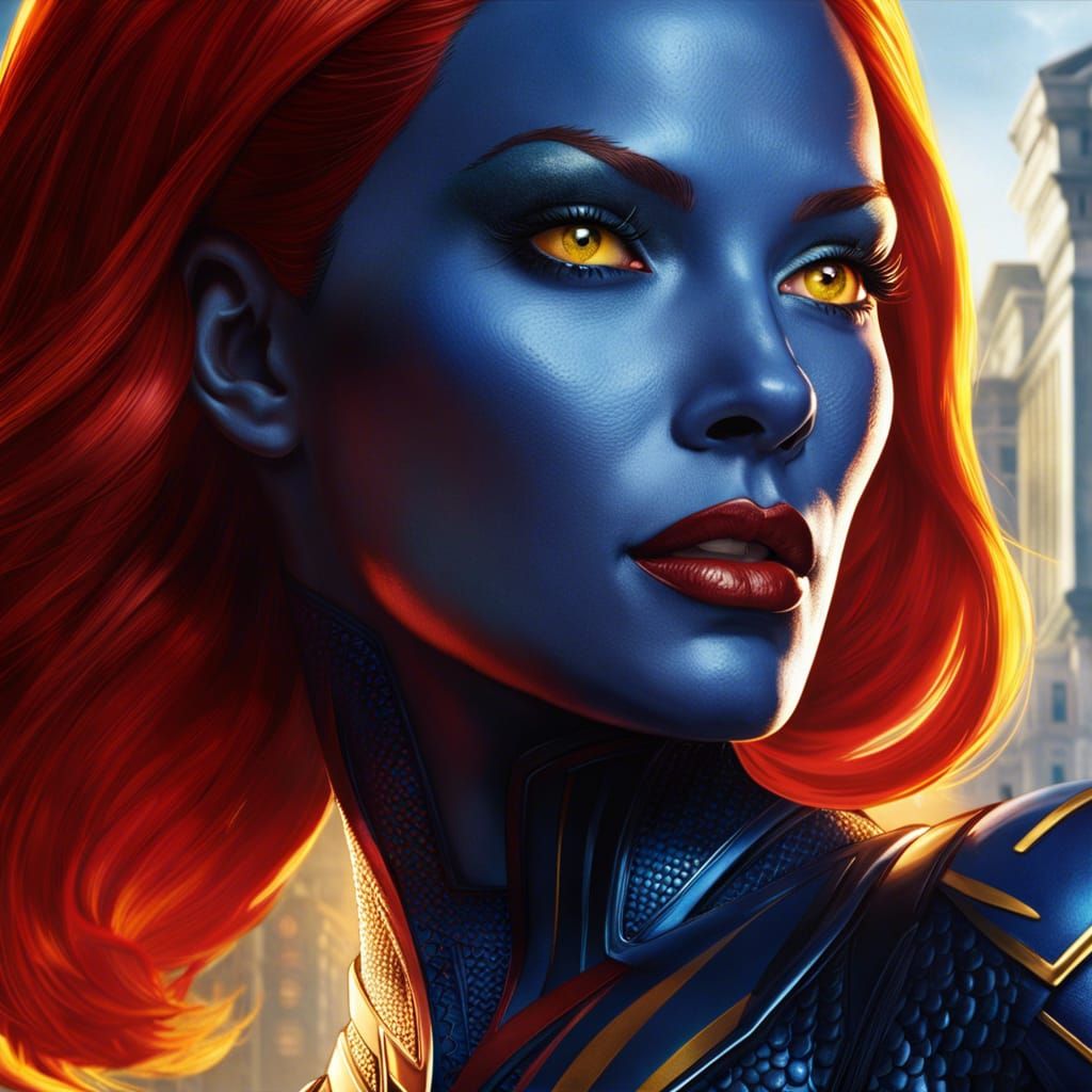 Marvel's Mystique: Hyperrealistic Environmental Portrait