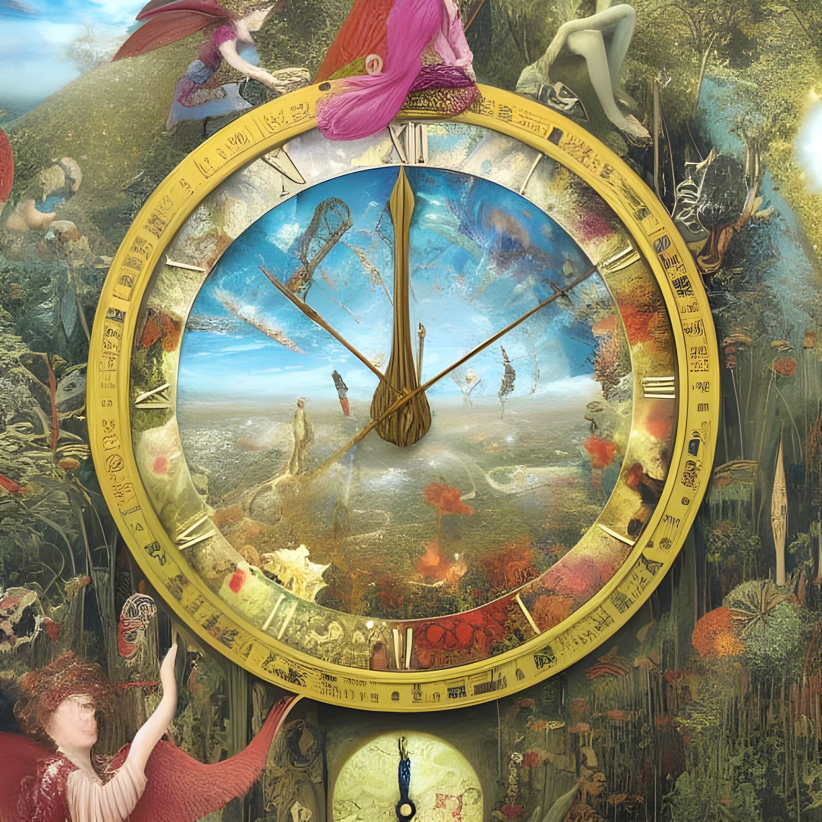 Intricate Clock in Fairy Science Fiction Style