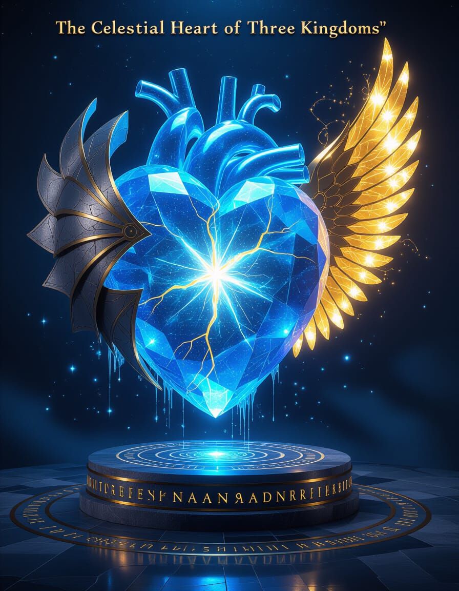 Celestial Heart Statue: A Surreal Crystalline Sculpture