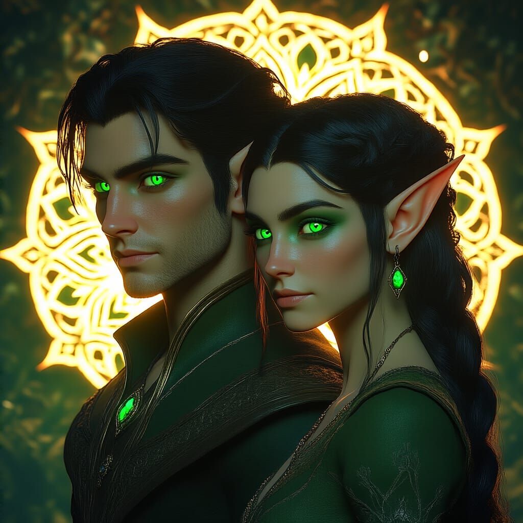 "Elaris, the Verdant Flame, & Thalanor, the Verdant Sentinel of Doriath"