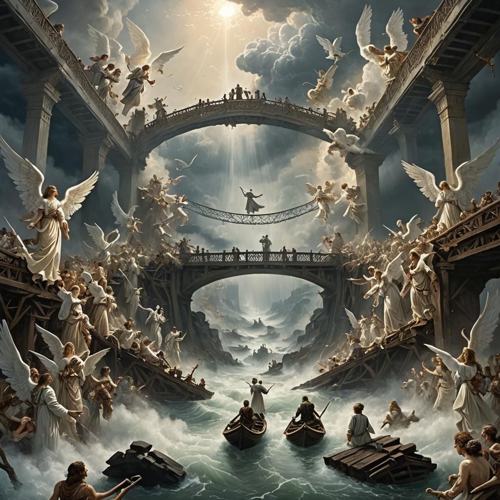 Apocalyptic Scene of Angels and Disaster