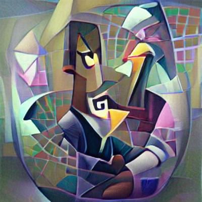 Abstract Cubist Portrait in Euclidean Geometry