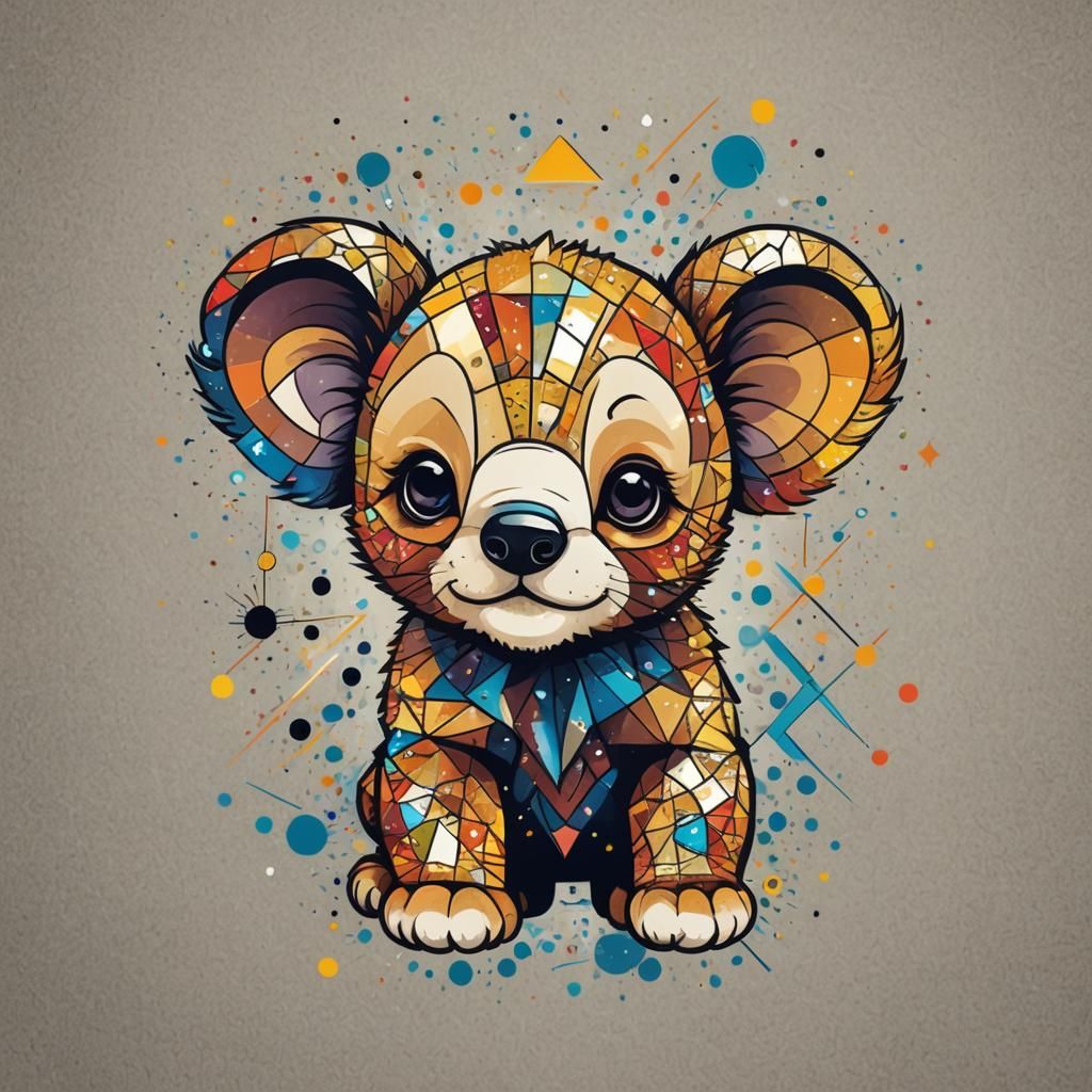 Sparkling Cute Cartoon Animals for T-Shirt Design