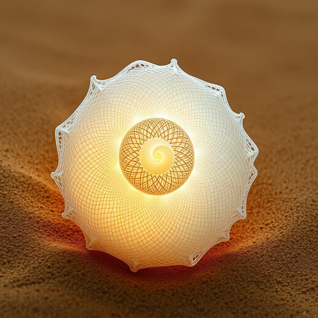 Spiral Shell in Futuristic Digital Art