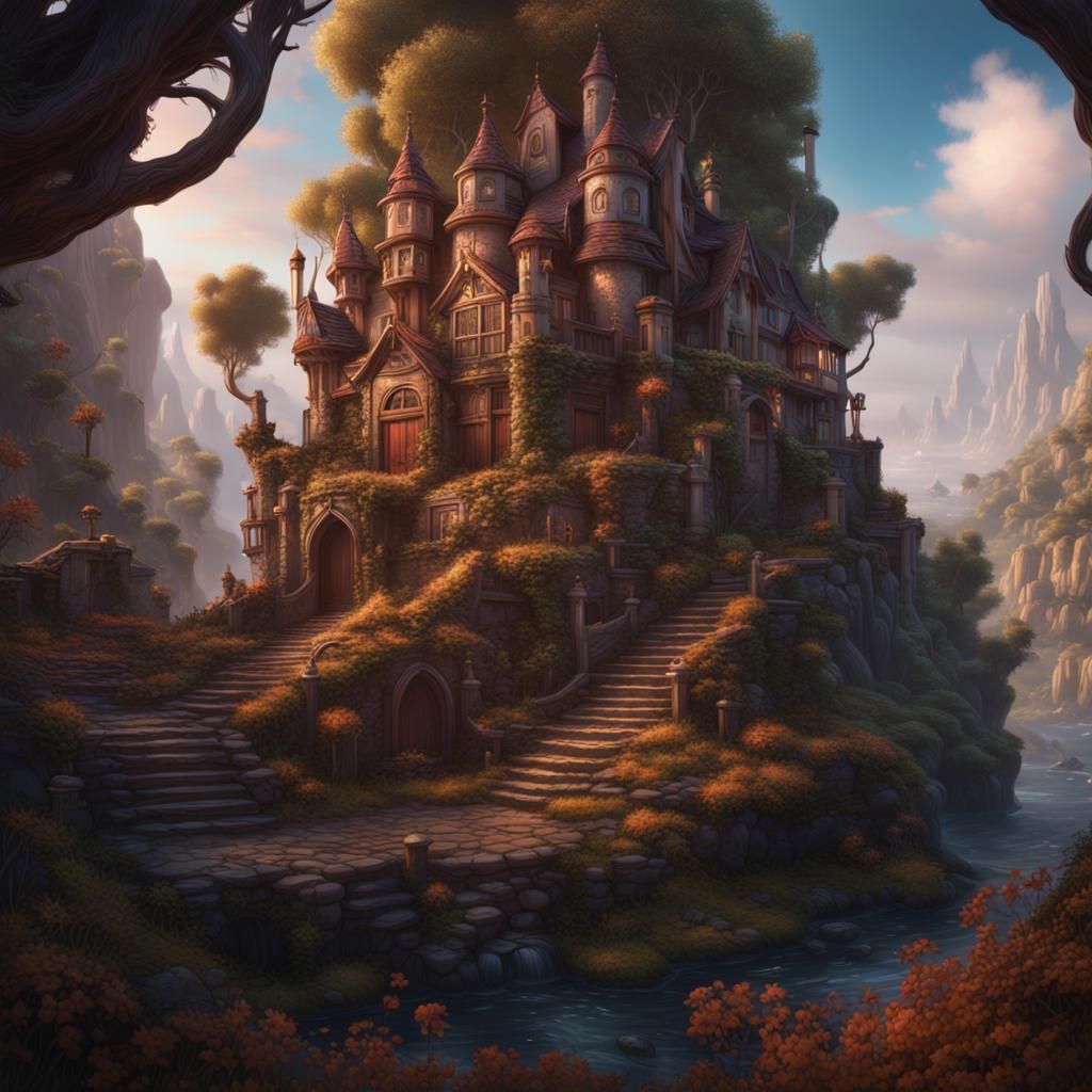 Heart's Location: Detailed Fantasy Matte Painting