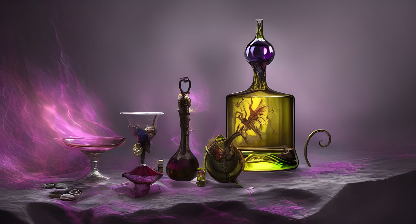 Sinister Magical Potion in Hyper-Realistic Style