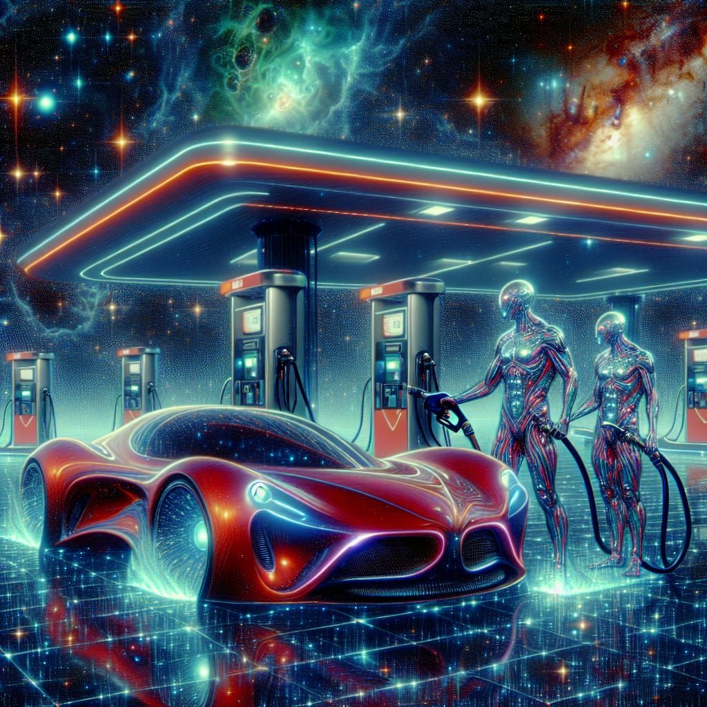 Extraterrestrial Refueling Station with Cosmic Mist