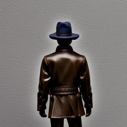 Cyberpunk Detective in Neon City Diorama