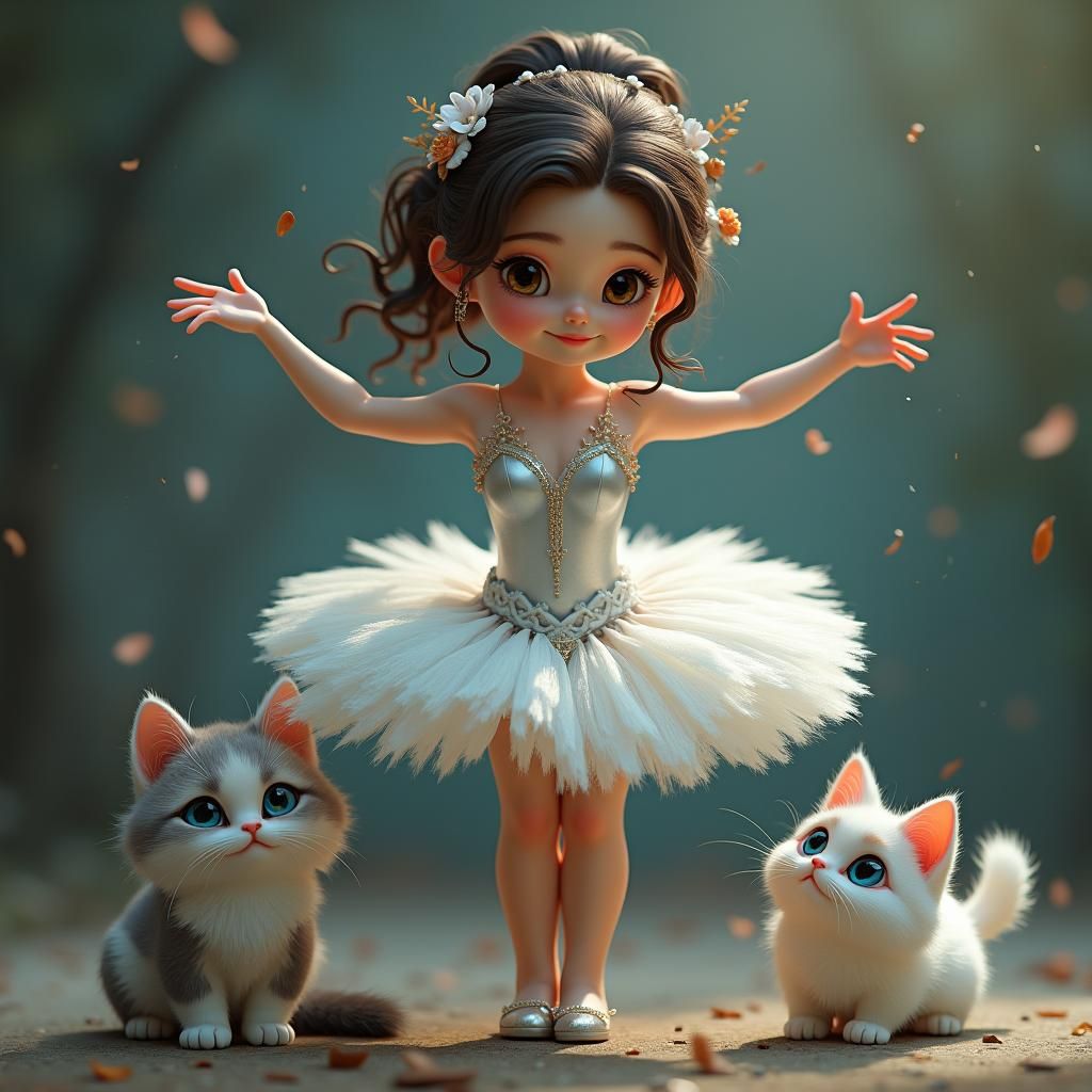 Ballerina's Arabesque Watched by Ragdoll Cats