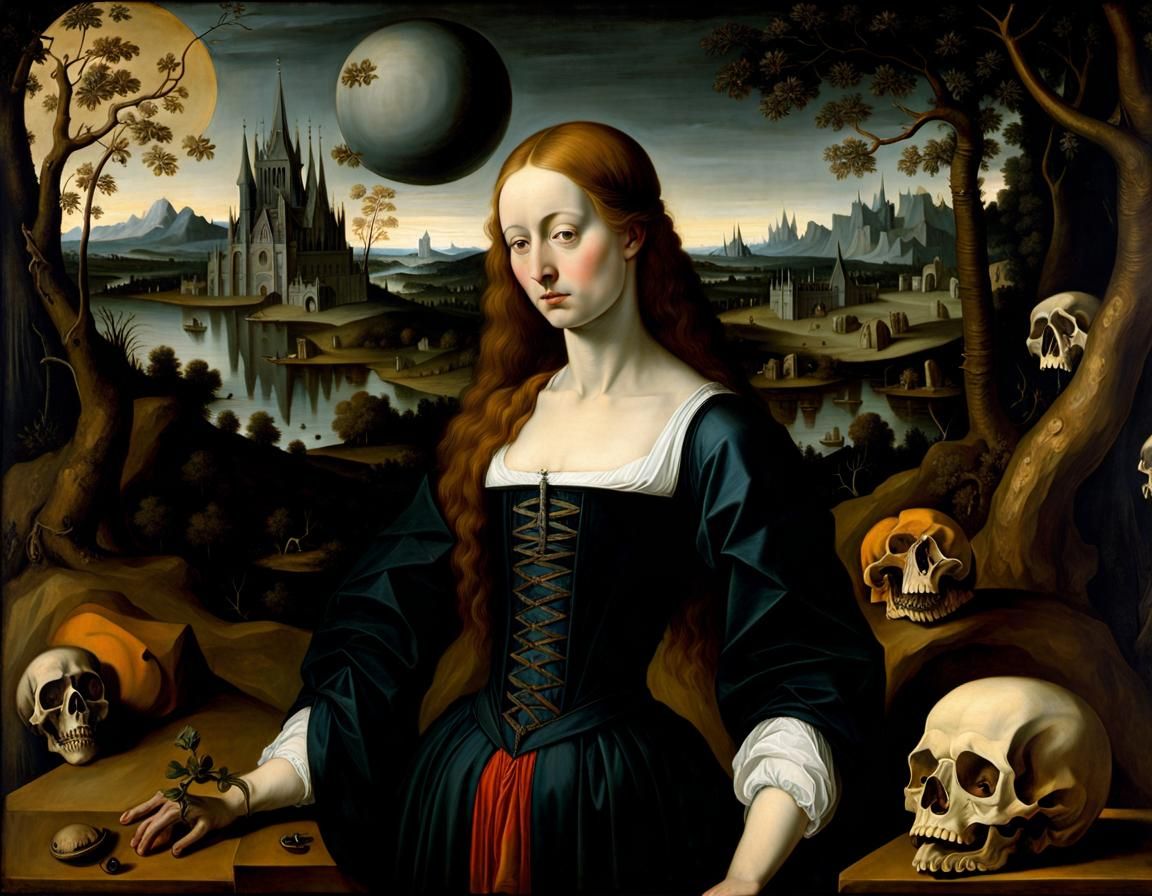 Death Personified: Matte Oil Painting on Linen