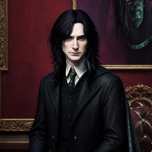 Young Snape Portrait at Hogwarts in Mixed Media