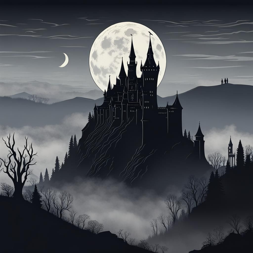 Dracula's Castle in Haunted Transylvania: Gothic Art