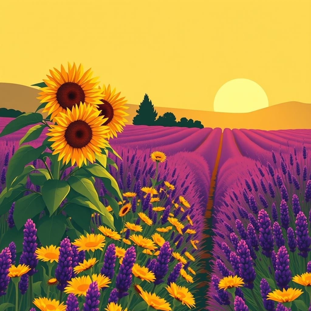 Provence France Travel Poster in Art Deco Style