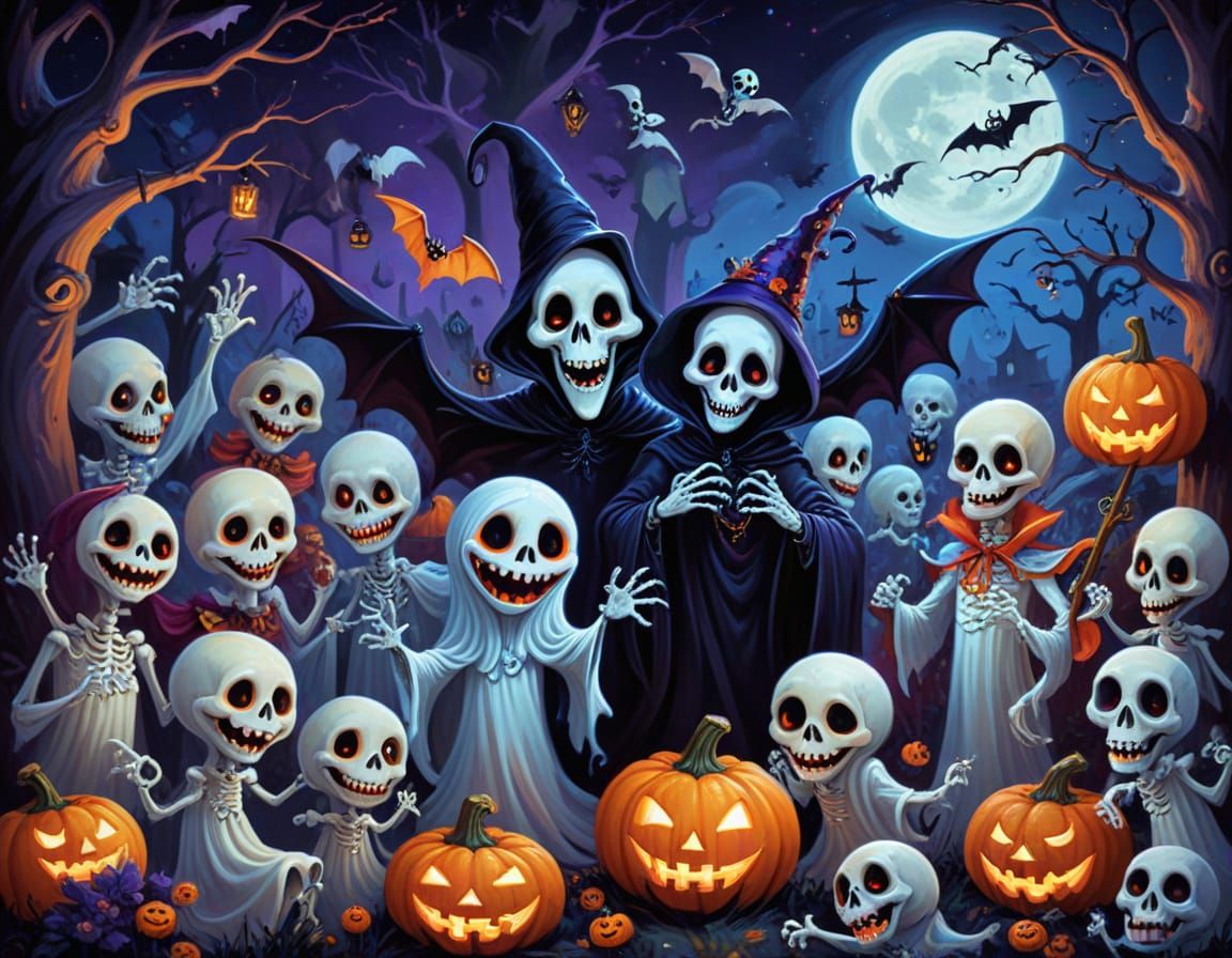 Whimsical Halloween Party with Cartoon Monsters