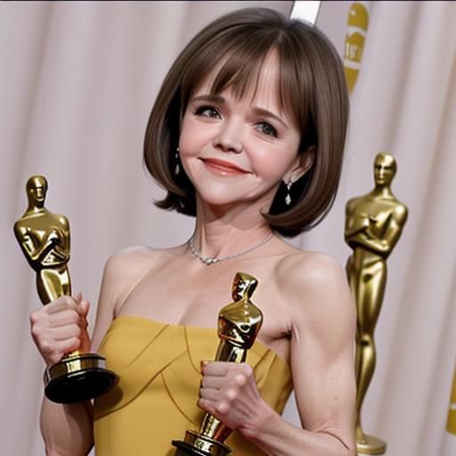 Sally Field accepting her Oscar