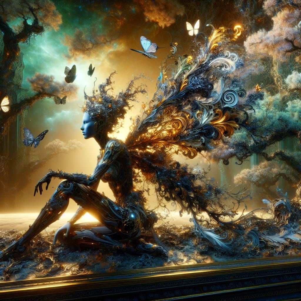 Ethereal Baroque Faery Amidst Persian Garden