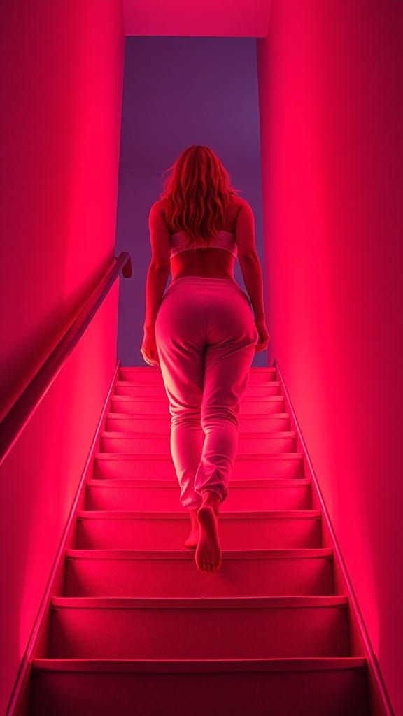 Glowing Neon Goddess Ascends in Retro Futuristic Fashion