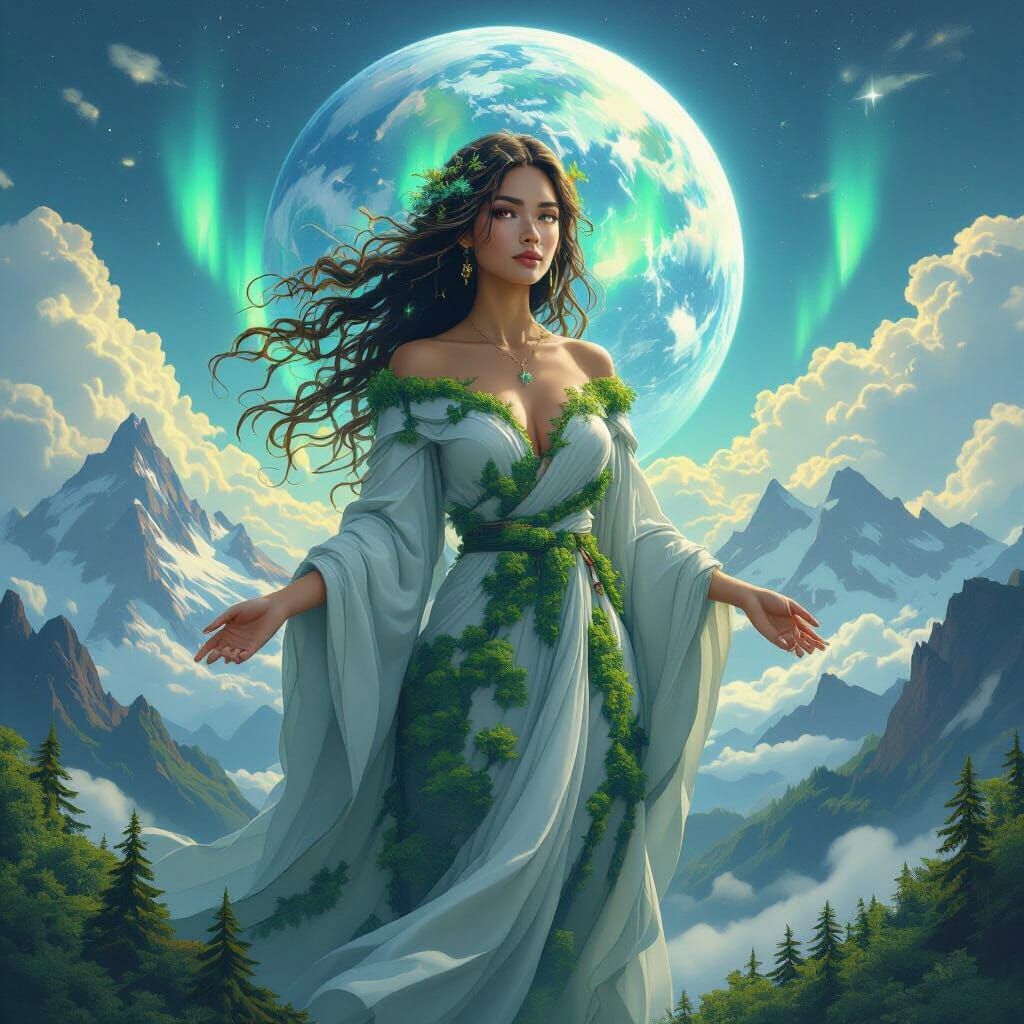 Gaia: Earth as a Serene Woman