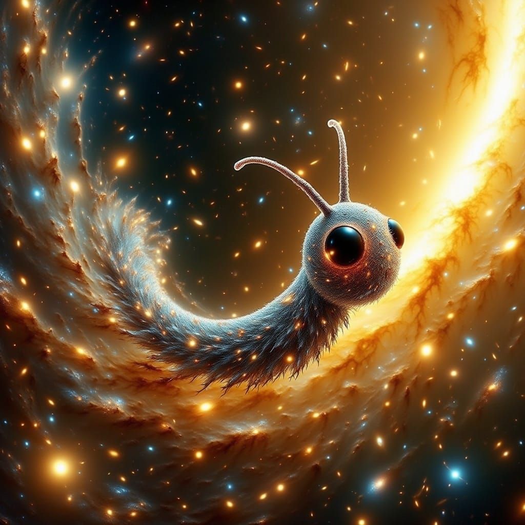 Whimsical Cosmic Encounter with a Kawaii Comet Companion