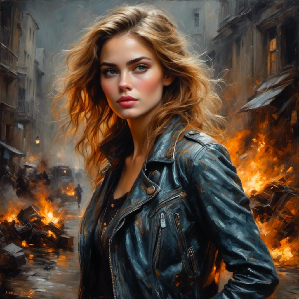 Beauty Born From Fire: Detailed Oil Painting