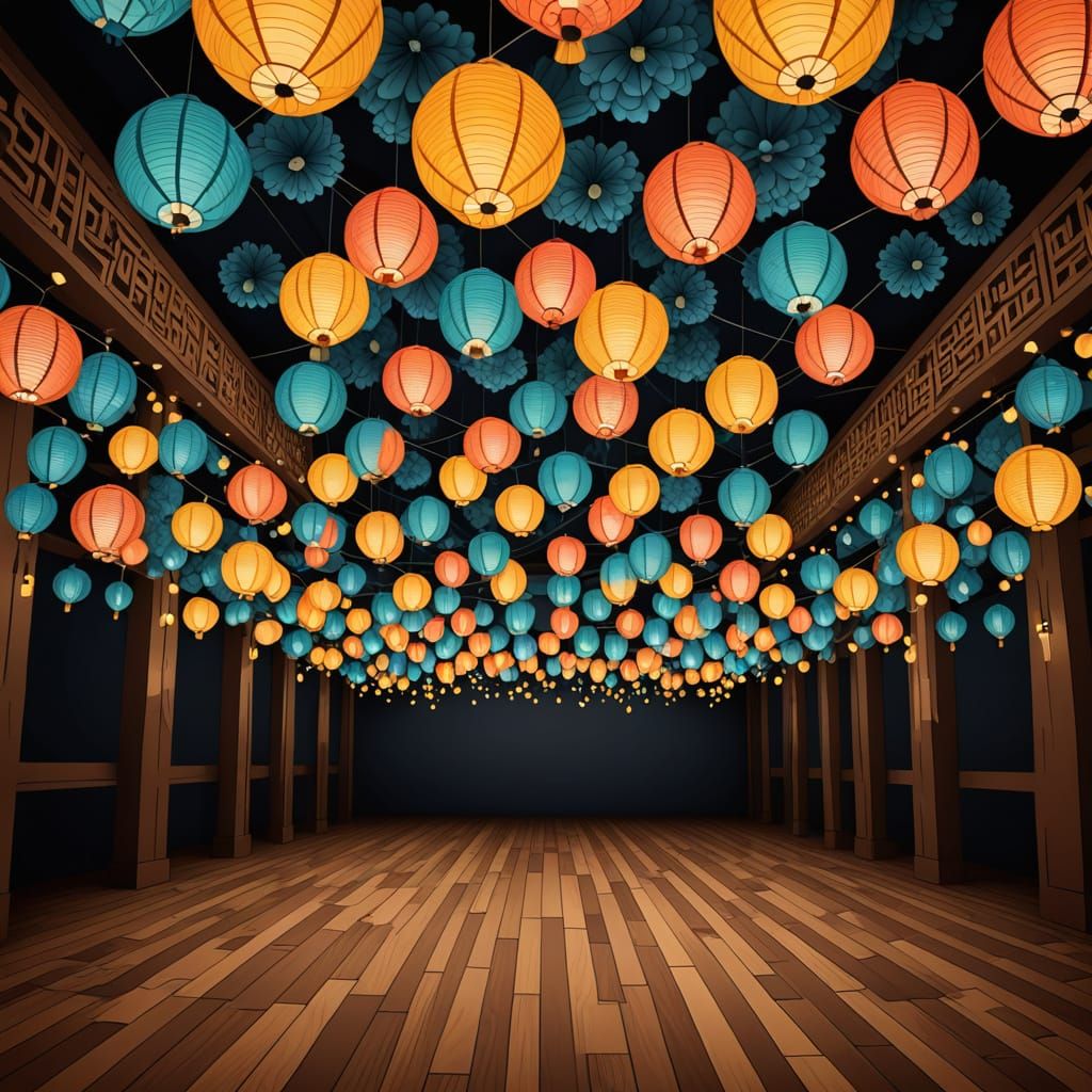 Lantern Hall: Op Art Banquet Interior