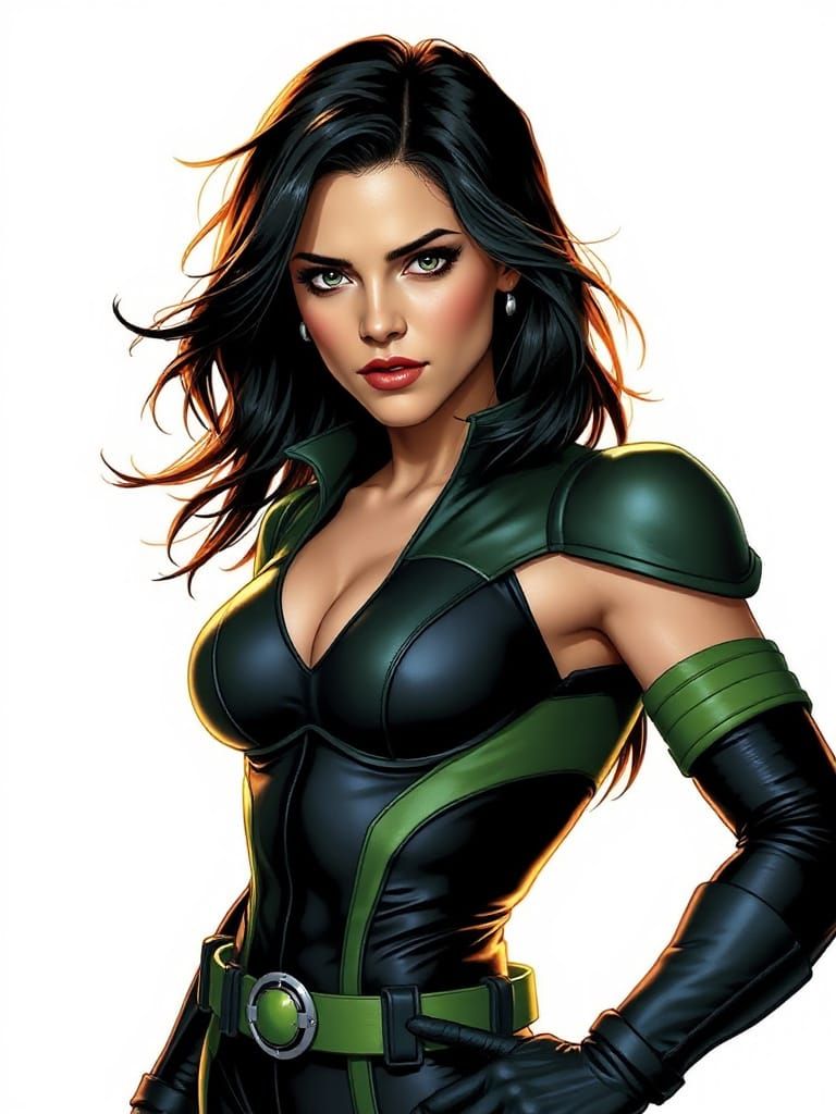 Rogue as a Powerful X-Men Mutant in a Cyberpunk-Inspired Com...