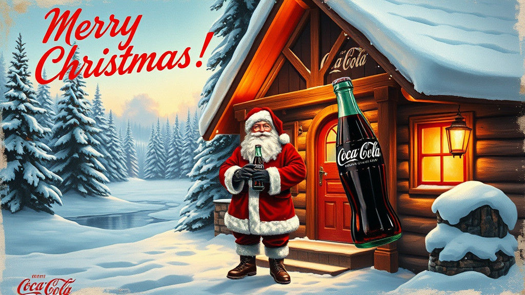 Nostalgic Christmas Cabin with Santa and Coca-Cola