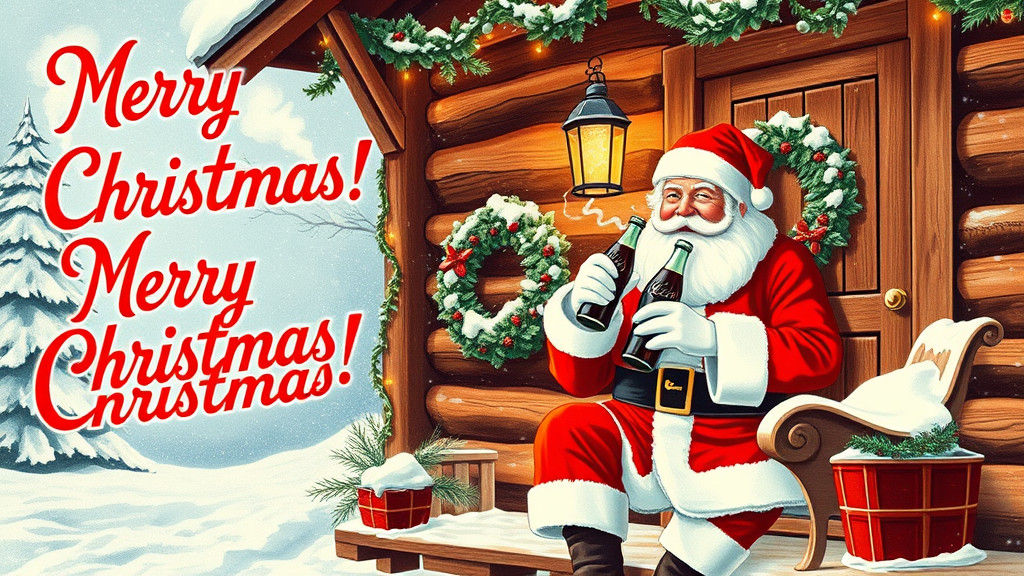 Santa Claus Enjoying Coca-Cola: A Nostalgic Christmas Scene