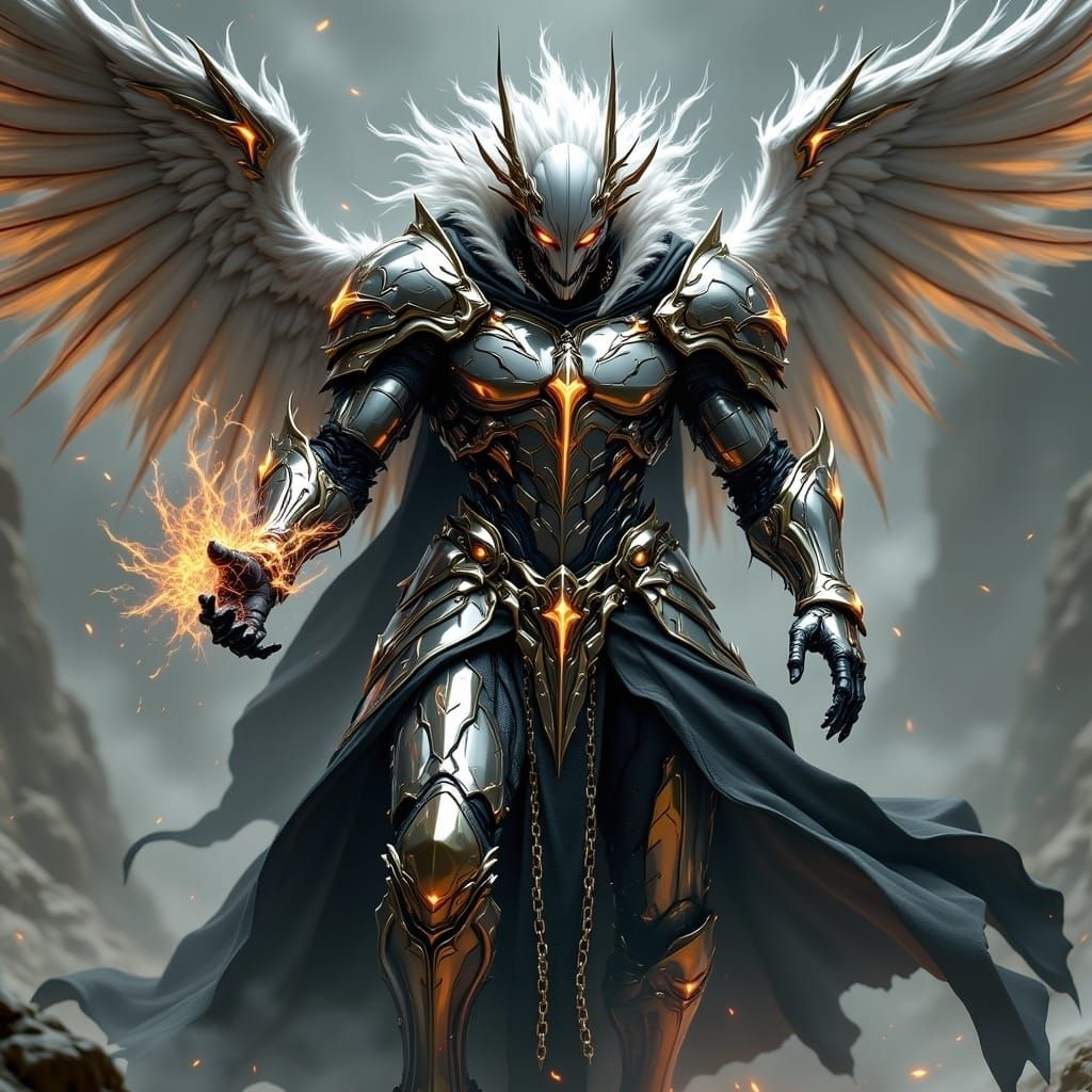 Cyberpunk Warrior Bound by Futuristic Armor