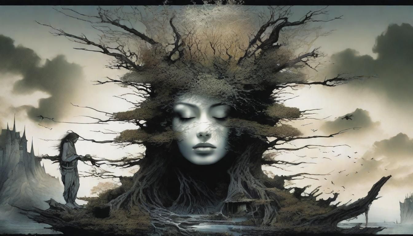 Dark Fantasy Portrait of a Beautiful Girl