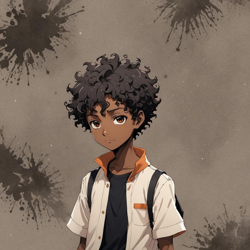 Anime-Style Image of Young Boy with Reddish Hair