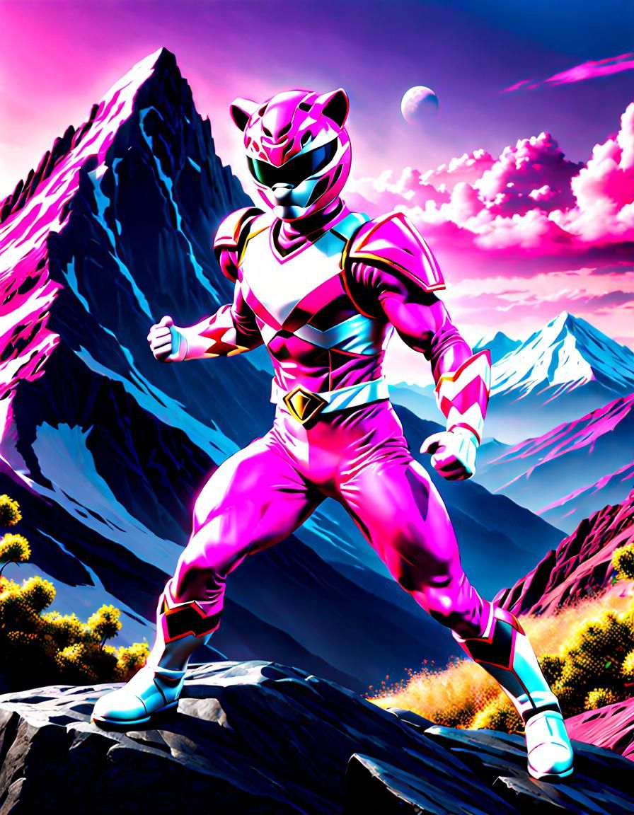 Pink Mountain Lion Ranger in Dynamic Action